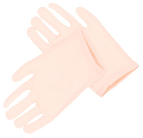 DRESSOOS Guanti Idratanti Notte in Cotone e Fibra Di Bamboo Con Azione Anticrevatura Guanti Spa Compatti Per Mani Secche Morbidi e Riutilizzabili Rosa