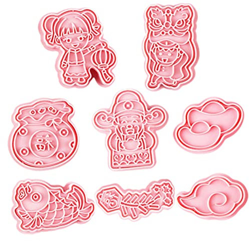Alipis 8pcs Year Cookie Molds for Baking Creative Carved Cookie Cutters Lovely Biscuit Molds for Christmas Party Supplies