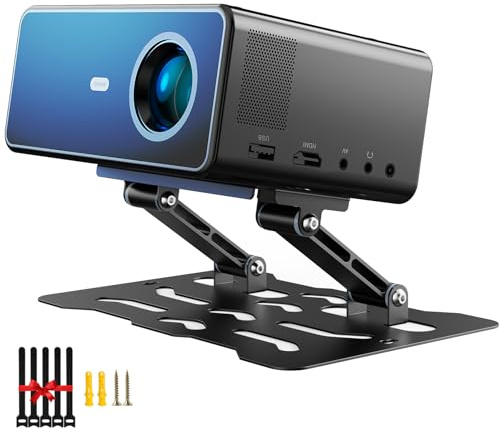 3-in-1 Adjustable Projector Mount Stand – Universal Ceiling/Wall/Table Mount with 180° Dual-Axis Rotation, Multi-Hole Design, Anti-Slip Pads, 1/4 Screw Compatible for Mini & Standard Projectors