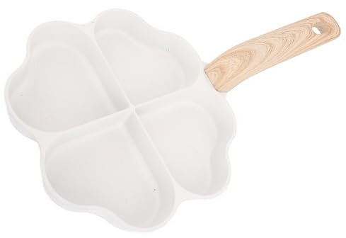 Jwthee Egg Omelette Pan, Breakfast Pancake Pan with Heart Shaped, Easy Cleaning Egg Cooker Tool for Home Kitchen Restaurant with 4 Cup