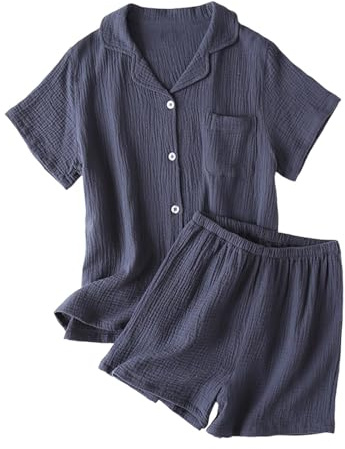 Pijama Hombre Verano,Mis Pedidos Pijama de Hombres Corto de Algodón Camisa Manga Corta con Bolsillo y Pantalones Corto Conjunto de Ropa para Dormir Suave y Cómodo Pijamas de Caballero Traje de Casa