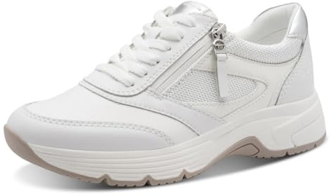 Tamaris Damen Wide FIT Sneaker aus Leder Hallux-Friendly, White, 41