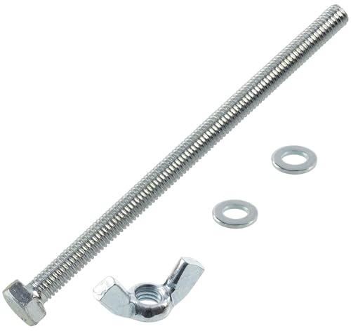 AERZETIX - Kit de 10 pernos M6x100mm con cabeza hexagonal + 20 arandelas planas + 10 tuercas mariposa M6 | en acero