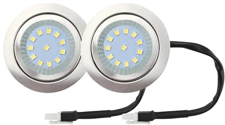 eufeifeiegds Lot de 2 ampoules ventilation cuisine 12 V 1,5 W, trou 60 mm, avec connecteur EL SM, for hotte cuisinière, éclairage porte et d'armoire(With EL Connector)