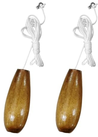2 Pcs Light Pull Cord, Wood Pull Cord Handle with 150cm Extension, String Handle Connector for Bathroom, Fan Switch