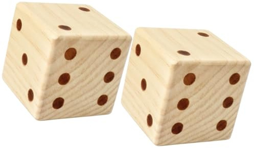 GARIOUANS Dadi da Gioco in Legno Dipinti a Mano 7 CM Set 2 Pezzi Angoli Arrotondati per Giochi Educativi e Intrattenimento Famiglia Interno ed Esterno