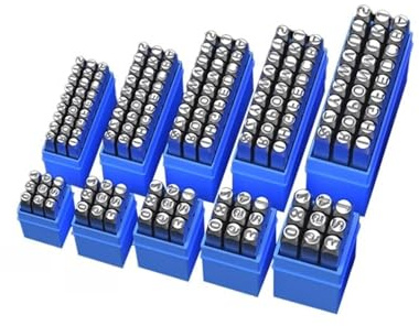 Schlagzahlen Buchstaben Set Stahlstanzer for Metallbuchstaben, Zahlen, Stanzset, Stanzer und Werkzeug, DIY-Lederhandwerk(8mm number)
