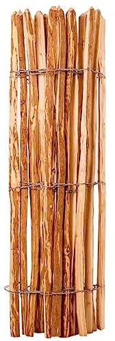 Clôture à piquets en bois de noisetier naturel 120x250 cm, barrière de jardin résistante aux intempéries, palissade rigide pour terrasse, balcon, piscine, offrant séparation et intimité