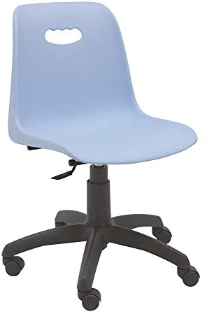 Silla giratoria Escritorio niños Venezia Color Azul Claro Silla Juvenil con Base Negra y Respaldo Flexible Ideal para Estudio - Carcasa Polipropileno | Centrosilla©