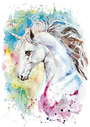 Ideen mit Herz Color Bügeltransfer, DIN A4, Künstler-Einhorn | Textilien wie T-Shirts & Taschen mit Bügelmotiven verzieren | Bilder schnell & einfach aufbügeln | DIY Textildesign