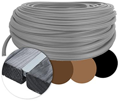 DILUMA Terrassenfugenband 100 Meter Grau für Terrassen mit Fugenabstand von 7,5 bis 10,5 mm - Fugendichtband für Terrassendielen aus Holz & WPC - UV Stabil, Witterungsfest, Temperaturbeständig