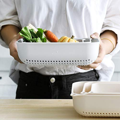 carol -1 3-Teiliges Küchensieb-Set, Ideal zum Abtropfen von Nudeln, Gemüse, Obst, Sieb Abtropfsieb Plastik Sieb Seiher Küche Ordnung Nudelsieb, Abtropfsieb über die Spüle Vegtable/Obst Küche Sieb