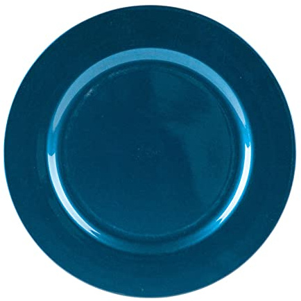 Argon Tableware Plaque métallique Chargeur - Fini métallique - 33cm - Bleu