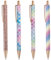 ISIYINER Stylos à Bille Brillants Stylo Rétractable en Métal Stylos Or Rose pour École Fournitures de Bureau, 1,0 mm, Encre Noire 4 Pièces