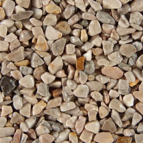 Terralith Steinteppich Marmor Komplett-Set für 1qm - Körnung: mittel - 4-6mm mit Polyurethan Bindemittel - für Außen in grau (grigio)