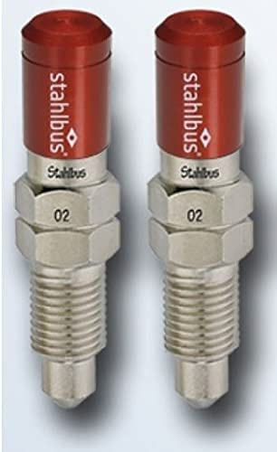 2X stahlbus Schnell-Entlüfterschraube Entlüftungsventil 3/8 Zoll-24UNFx16 + Alukappen Rot