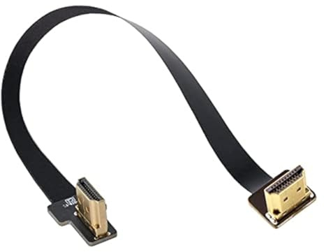 cablecc CYFPV Dual 90 Grad rechtwinkliger HDMI Typ A Stecker auf Stecker, HDTV FPC Flachkabel für FPV HDTV Multicopter Luftfotografie 20 cm