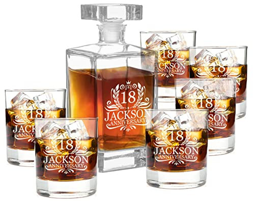 Decantador de whisky personalizado para él 700 ml con 2 vasos de whisky