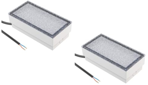 ledscom.de 2 LED Paving Stone Ground recessed Light CUS for Outdoors, IP67, Angular, 20 x 10cm, 2.9 W, 228lm, Cool White