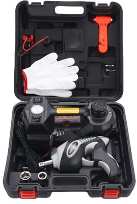 ROGTZ Hydraulic Car Jack Kit - Upgraded All in One 5 Ton Floor Jack Stand Trailer Truck Trolley Car Lift 5 in 1 Tire Change Emergency Tyre Repair Set with Air Pump and Impact Wrench
