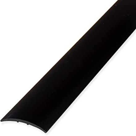 PROVISTON | Übergangsprofil | Aluminium eloxiert | Schwarz | Breite 28 mm | Höhe 1.5 mm | Länge 2700 mm | Selbstklebend | Übergangsschiene | Übergangsleiste | Bodenprofil | Abdeckleiste | 1 Stück