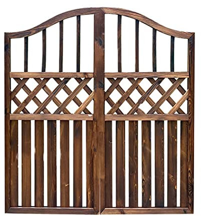 LVLDAWA Pergola Zauntor Aus Holz, Freistehende Holztrennwand, Blumenständer, Dekorative Türen Für Den Hof Für Terrassendeck, Größe Anpassbar (Farbe : Braun, Größe : 120x100cm)