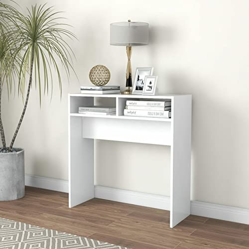 GuyAna Konsolentisch Weiß 78x30x80 cm Holzwerkstoff Sideboard Schmal Flurtisch Mit Schubladen