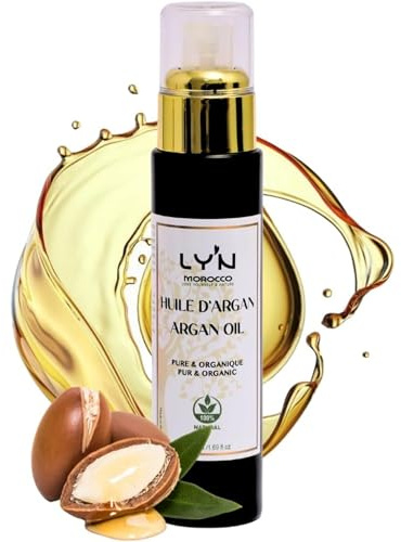 Huile D’Argan Cosmétique Certifiée Bio,100% Pure, Pressée à Froid -Bouteille en Verre avec Pompe 50 ml - Soin visage cheveux corps, Antioxydant naturel, Anti-age, Hydratant
