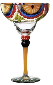 SHIDOW Margarita Glass, Cocktail Glasses, Colored Martini Glasses, Hand Painted Glassware by Artists - Unique and Decorative Margarita Glasses, Kitchen Table Décor