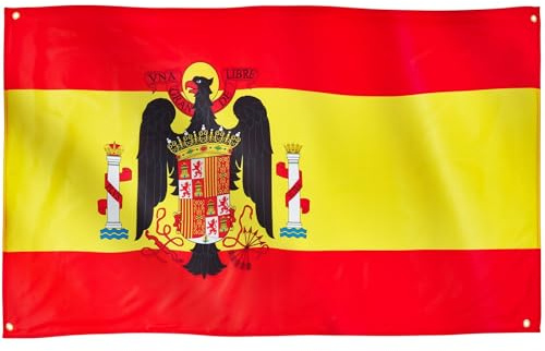 Runesol España Águila de San Juan, 91x152cm, 3ft x 5ft, 4 Ojales, Ojal en Cada Esquina, Águilas, Fiesta de San Juan, Banderas Premium, Interior, Exterior, Colores Vivos