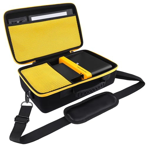 Khanka Hard Case for Kodak Dock ERA 4PASS Instant Photo Printer | Compatible with Kodak Dock ERA 4PASS Instant Photo Printer (4x6 inches);Hard Case for Storage,Black,Yellow Zipper,Case Only