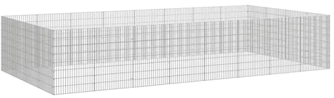 vidaXL Free Range Animal Enclosure 24-Panel 54x80 cm Galvanised Iron