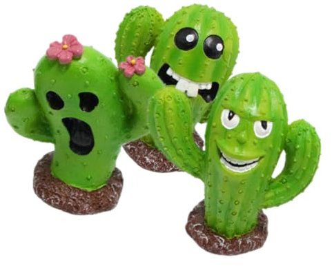POPETPOP 3pièces Plantes Pot Décoration Cactus Miniature Figurines Miniatures Résine pour Chambre Le Salon Le Bureau Hôtel La Salle De Bain La Cuisine Ou Tout Autre Endroit