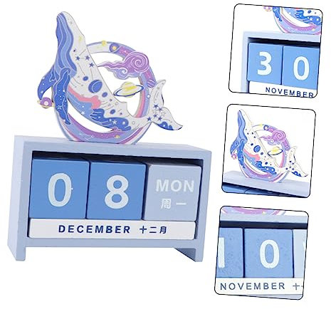 Lurrose 3 Stück Bürodekoration Tischkalender Weihnachten Tisch Tischkalender Datumsblöcke Für Würfelkalender Blockkalender Für Schreibtisch Tragbarer Kalender Holz