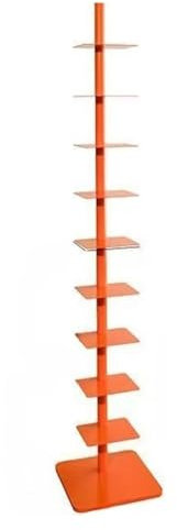 RDHMJSJAZ Metallrücken-Bücherturm, 9-stufiger Bodentyp, Unsichtbares Bücherregal, Eckaufhängung, Einfaches Bücherregal for Das Wohnzimmer, Das Home-Office-Arbeitszimmer(Orage)