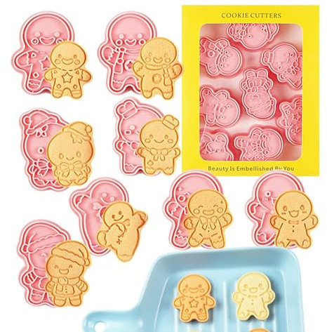 Stampini per biscotti di pan di, 8 x utensili da cucina per biscotti di pan di