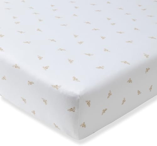 Burts Bees Spannbettlaken für Babybett, einfarbig, Bio-Baumwolle, passend für Standardbetten und Kleinkindermatratzen, Säuglings-Essentials, 71,1 x 132,2 x 14,9 cm