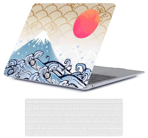 FFBOFFC Hülle Kompatibel mit MacBook Pro 13 Zoll 2012 2011 2010 2009 2008 Alte Version Modell A1278 mit CD-ROM, Plastik Hartschale Schutzhülle Case & Tastaturabdeckung, Berg Fuji