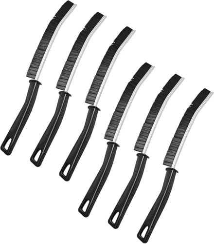 Skårad rengöringsborste, ny multifunktionell rengöringsborste verktyg, badrum mellanrum borste, hem, kök, badrum, fönster, fordon, kranar, toalett, 6 st