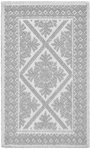 Pierre Tappeti Teppich Sardo, grau, 55 x 140 cm, waschbar, 100 % Baumwolle, hergestellt in Sardinien. Teppich für Bad, Küche, Eingangsbereich, praktisch weich.