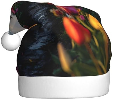 Adult plush Christmas hat YYHHAOFA Windmills in the Tulips Picture with soft touch for Christmas party