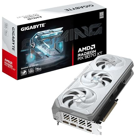 Gigabyte Radeon RX 9070 XT Gaming OC Ice 16G Grafikkarte - 16GB GDDR6, 256bit, PCI-E 5.0, 3060 MHz Kerntakt, 2 x DisplayPort, 2 x HDMI, GV-R907XGAMINGOCICE-16GD