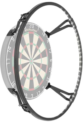 #DoYourDart Illuminazione per bersaglio | Freccette senza ombre e uniforme sistema LED a 360° | Bersaglio LED luce con dimmer e 3 livelli di luminosità | Sistema di illuminazione per freccette