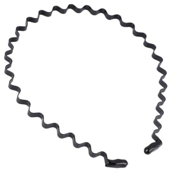 STOBAZA 2 Stück Modische Wellige Haarbänder für Männer aus Elastischem Kunststoff Schwarzes Haarzubehör Angenehmer Sitz ohne Kopfverletzung für Haarstyling und Gesichtsbehandlung
