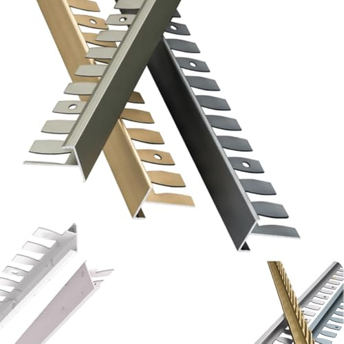 Tira de transición de suelo flexible para madera a baldosa, 134,6 cm, 2 piezas, borde escalonado, color gris, 1,15 mm, cobertura perfecta para suelos del hogar y la oficina