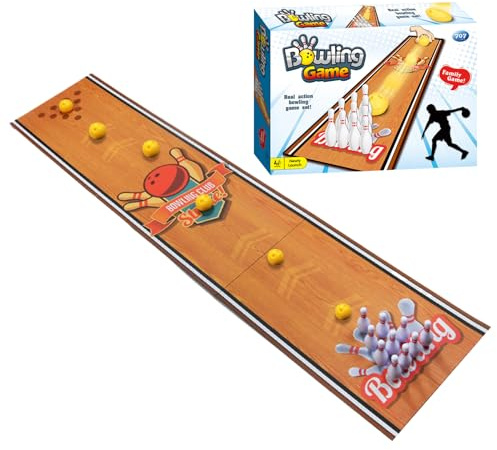 GîocoDa Tavolo - Giochi Da Tavoĺo | Mini Ğioco Di Bowling Giocattolo Da Tāvolo In Legno Classico, Golf, Curling, Tappetino Da Gioco Interattivo Genitore-Figlio, Giocattoli Sportivi E Per Il Lib