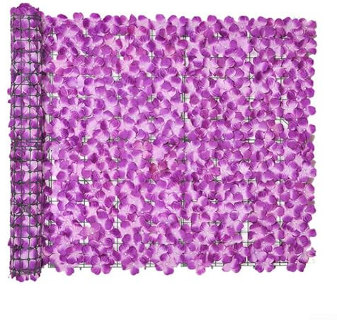 Decoración de valla de jardín de hortensias artificiales realistas con panel de seto de vegetación sintética para patio al aire libre, decoración de bodas, fiestas, flores de plástico y seda (50 x 300