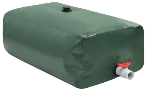 QUAHEAS Réservoir d'eau avec robinet pliable en PVC 1500 L rectangulaire pour système d'irrigation de jardin et irrigation goutte à goutte avec sortie d'air idéal pour arroseur, arrosoir, pompe et