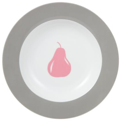 Plato hondo 4 pzs porcelana benetton fruits gris