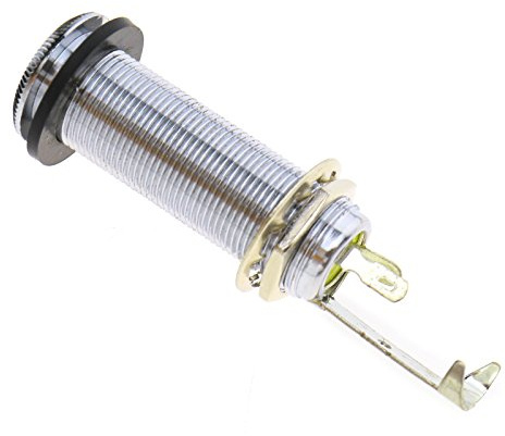 D2D Gitarre Lange Klinkenbuchse Ausgang Stereo Barrel Jack Stecker Buchse für Bass E-Gitarre in Silber